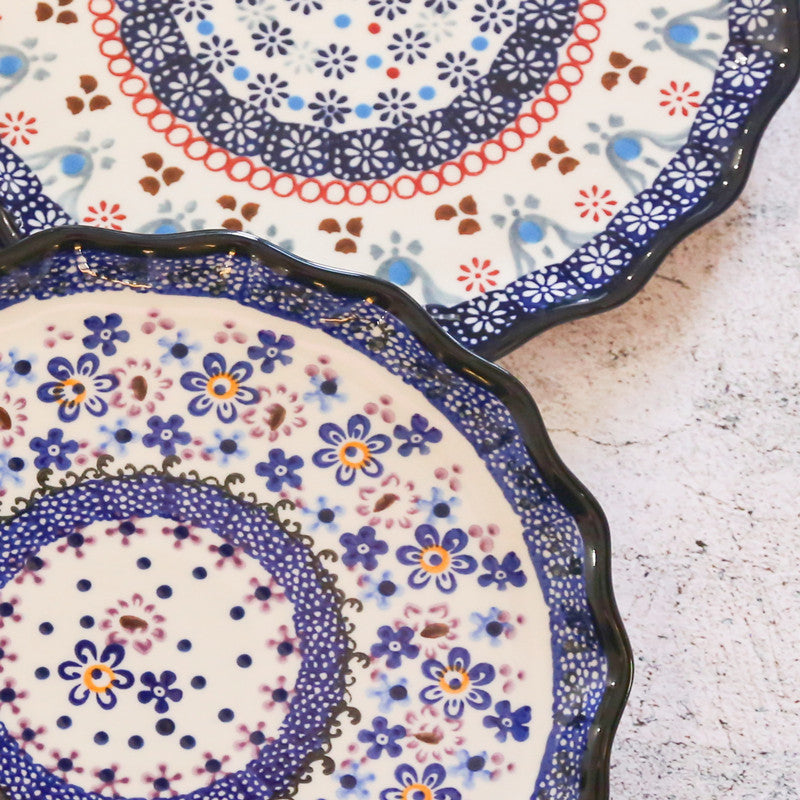 underglaze floral porcelain plate, view 4 - MRSLM