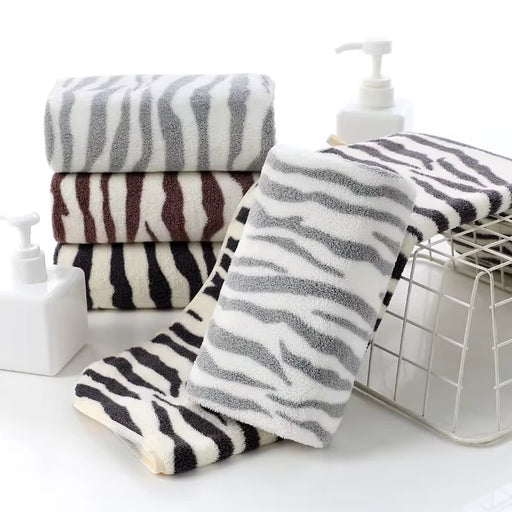quick-dry zebra stripe microfiber towel - MRSLM