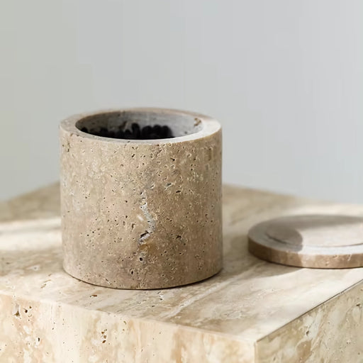 natural travertine stone storage container - MRSLM