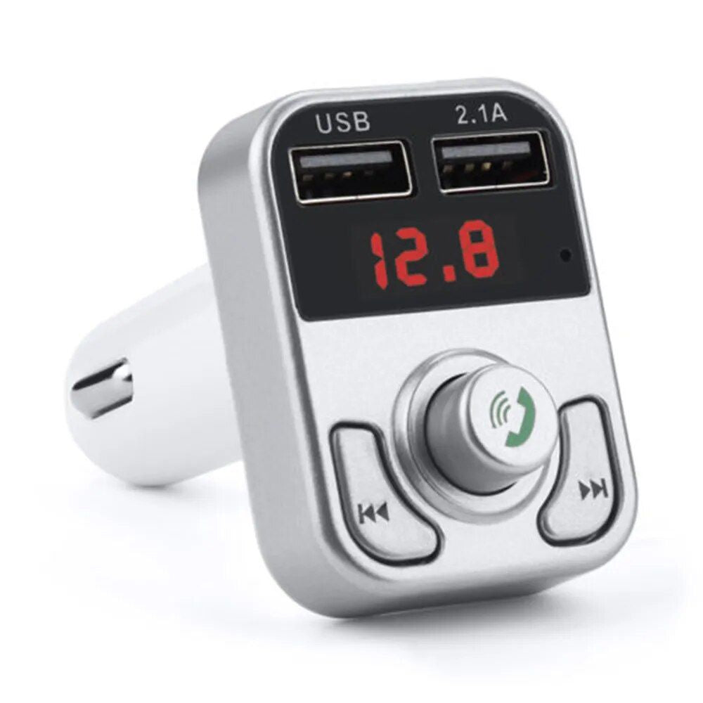 Bluetooth 5.0 Car FM Transmitter with Dual USB PD Charging & LED Backlit MP3 Player