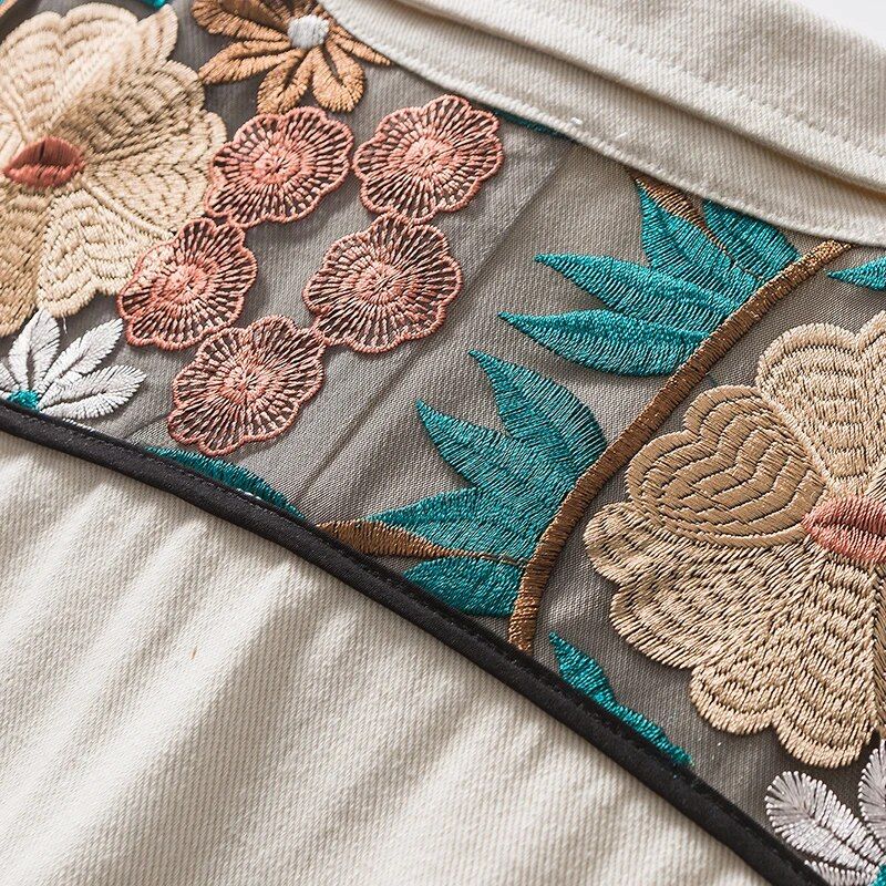 embroidered patchwork denim jacket, view 9 - MRSLM