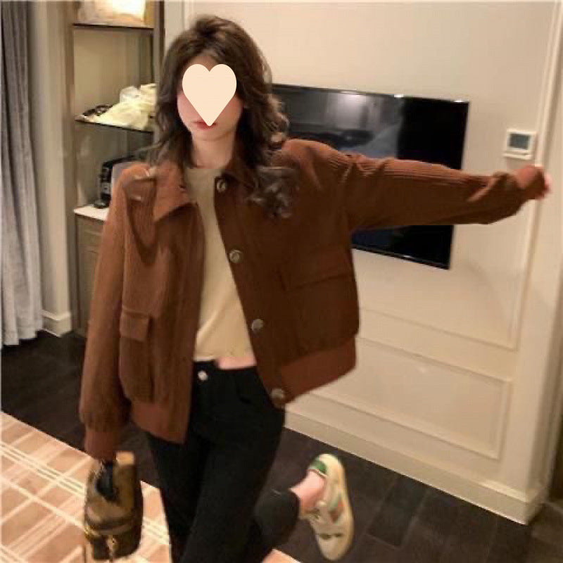 women's loose casual corduroy jacket, view 2 - MRSLM