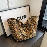 leopard print canvas shoulder bag, view 5 - MRSLM