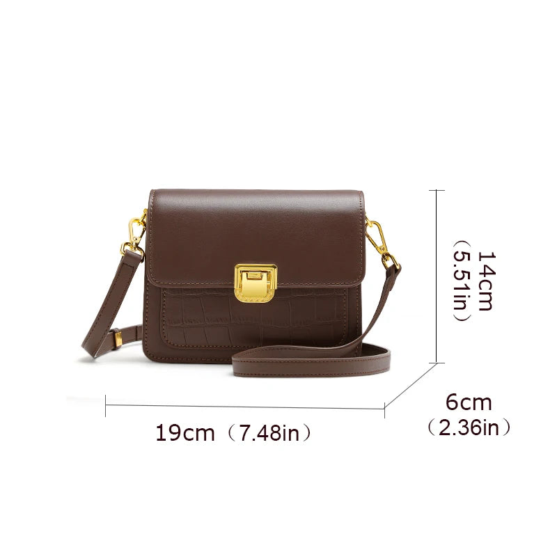 Crocodile-pattern square crossbody bag, view 7 - MRSLM