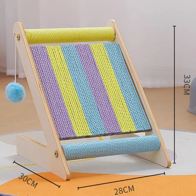 rainbow cat climbing frame with scratch-resistant post, view 5 - MRSLM
