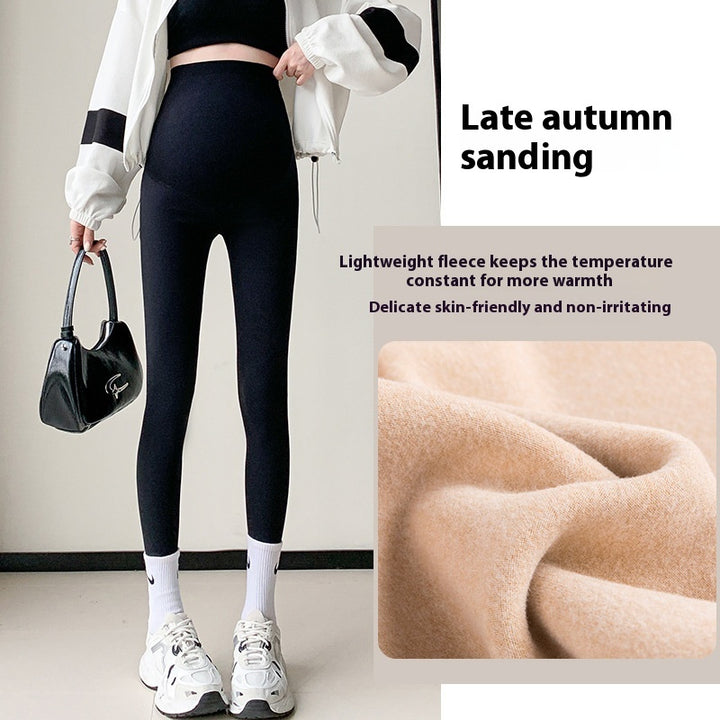Pregnant Women's Honeycomb Stretch Belly Support Shark Skin Leggings