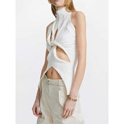 knit hollow-out sleeveless tank top, view 17 - MRSLM