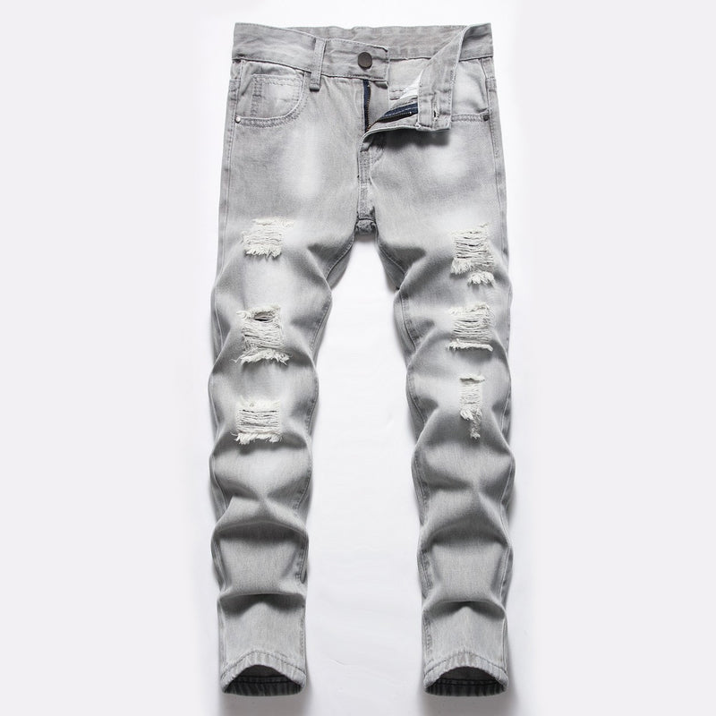 boys light gray ripped jeans - MRSLM