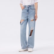 wide leg denim jeans, view 7 - MRSLM