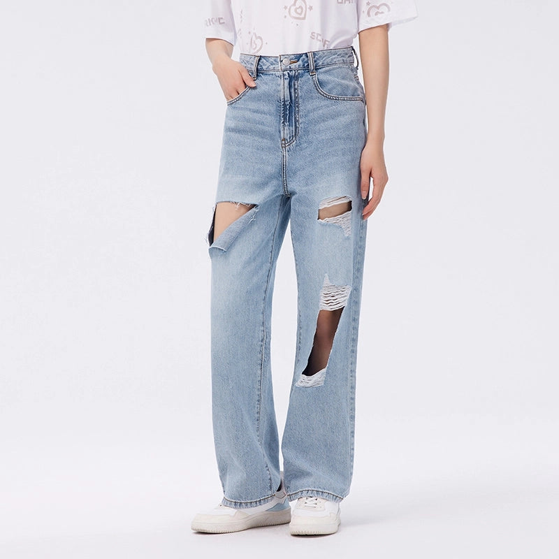 wide leg denim jeans, view 7 - MRSLM