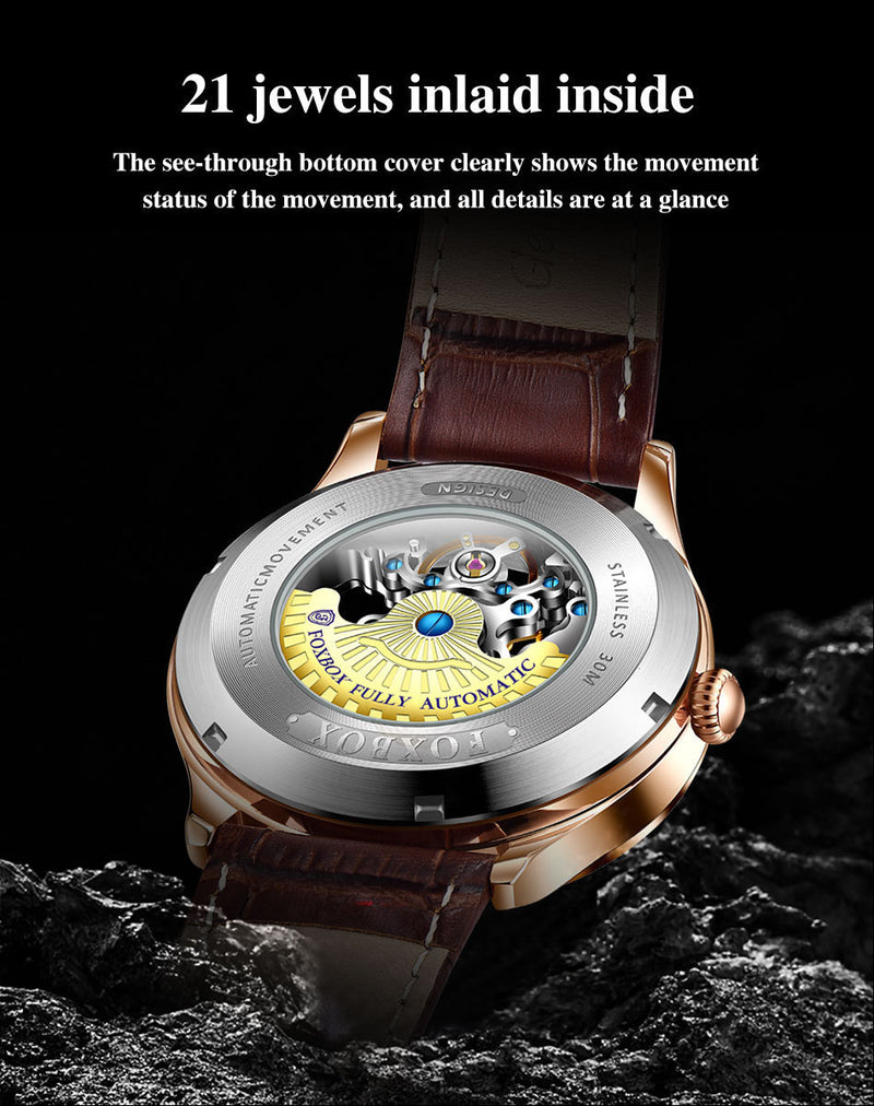 men's automatic skeleton watch, view 4 - MRSLM
