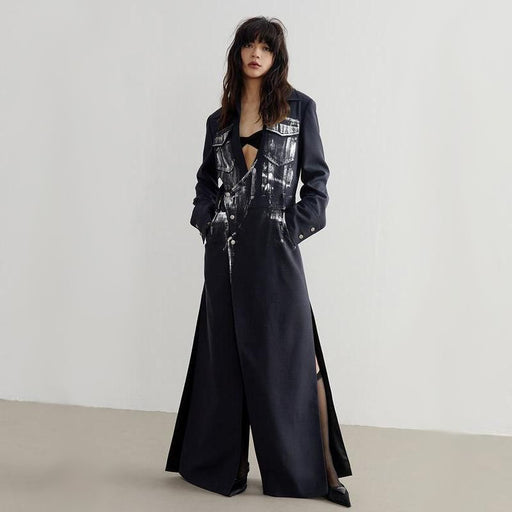 women's long slit blazer - MRSLM