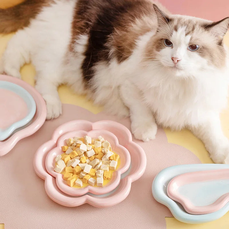 hand-painted ceramic cat food bowl, view 27 - MRSLM
