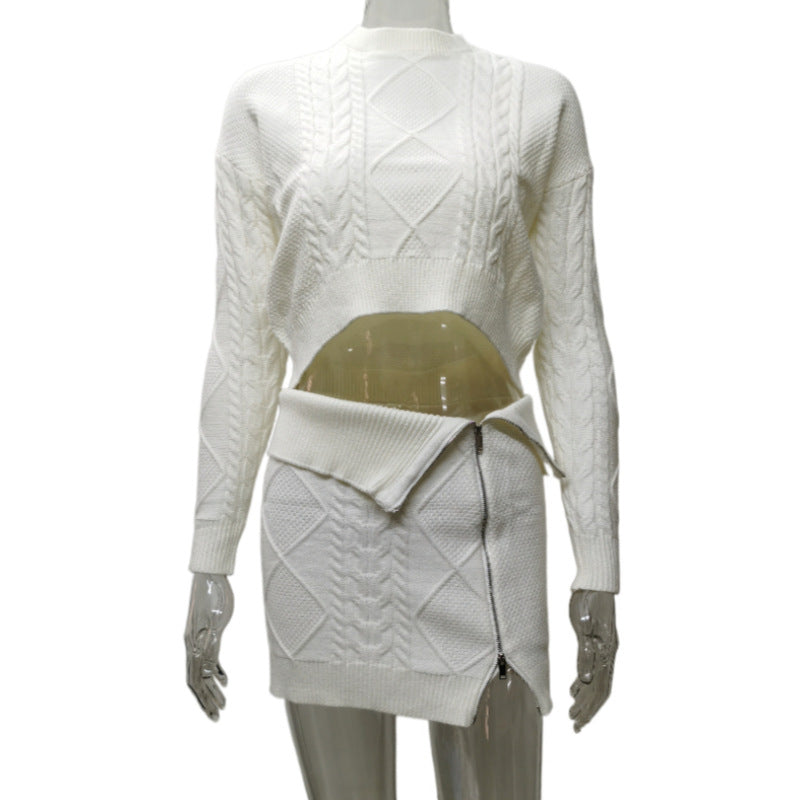 slim stretch crop top and skirt two-piece set, view 6 - MRSLM