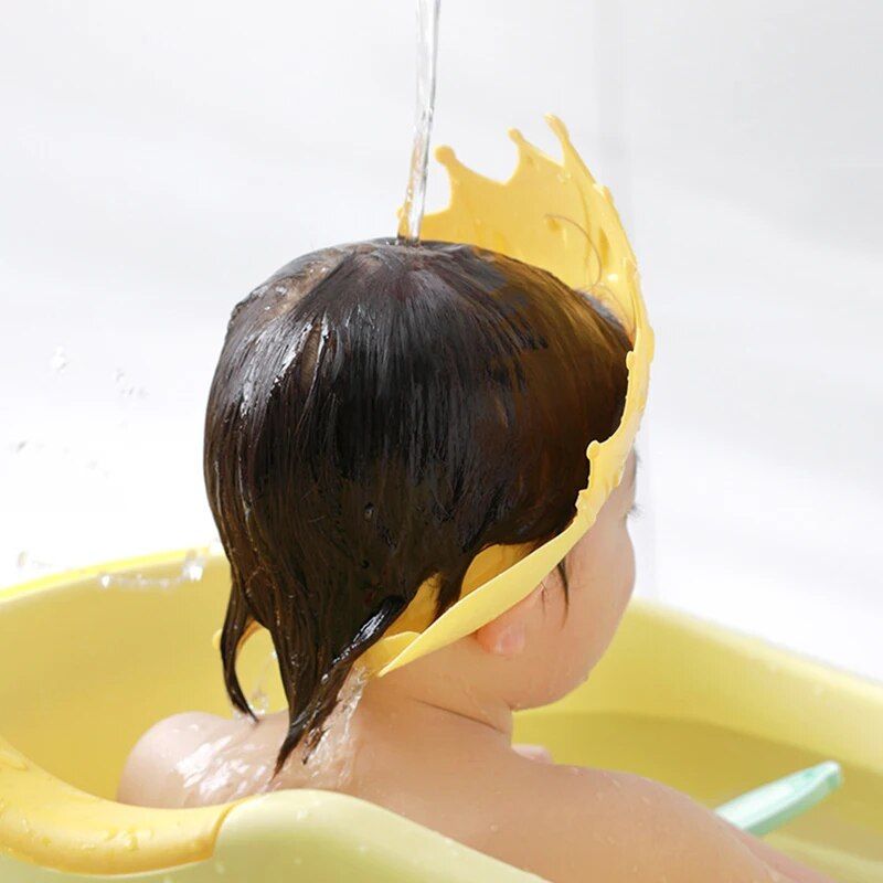 adjustable cartoon crown baby shower cap, view 19 - MRSLM