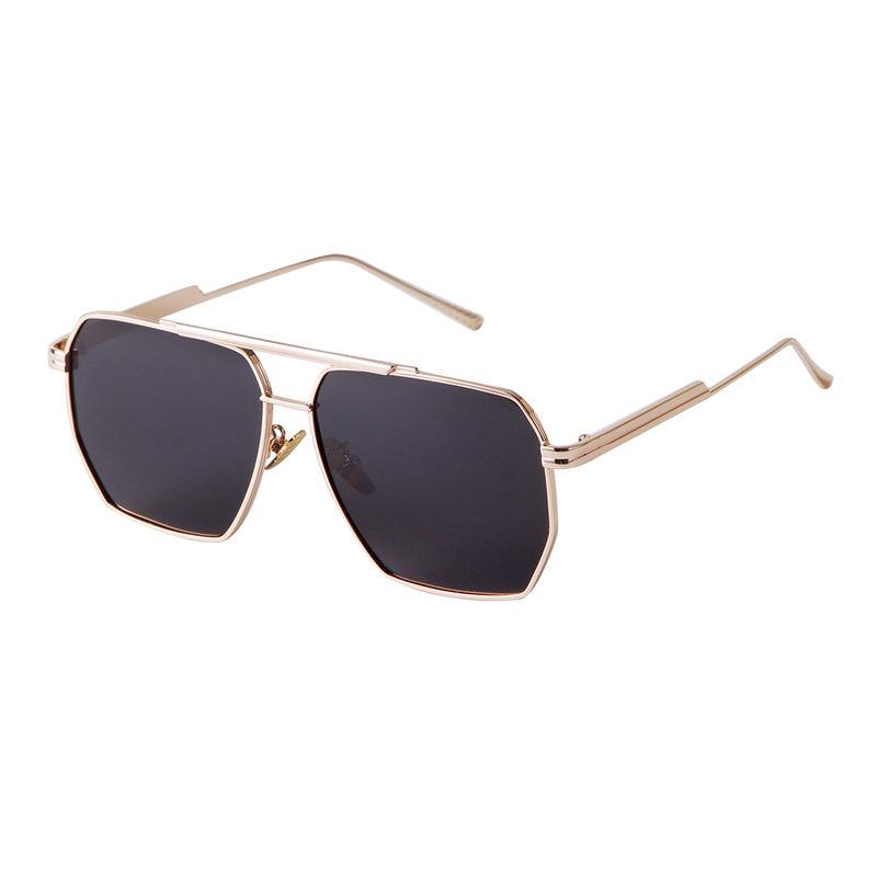 retro metal oversized polarized square sunglasses - MRSLM