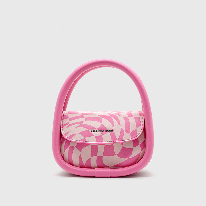 Checkerboard crossbody bag, view 3 - MRSLM