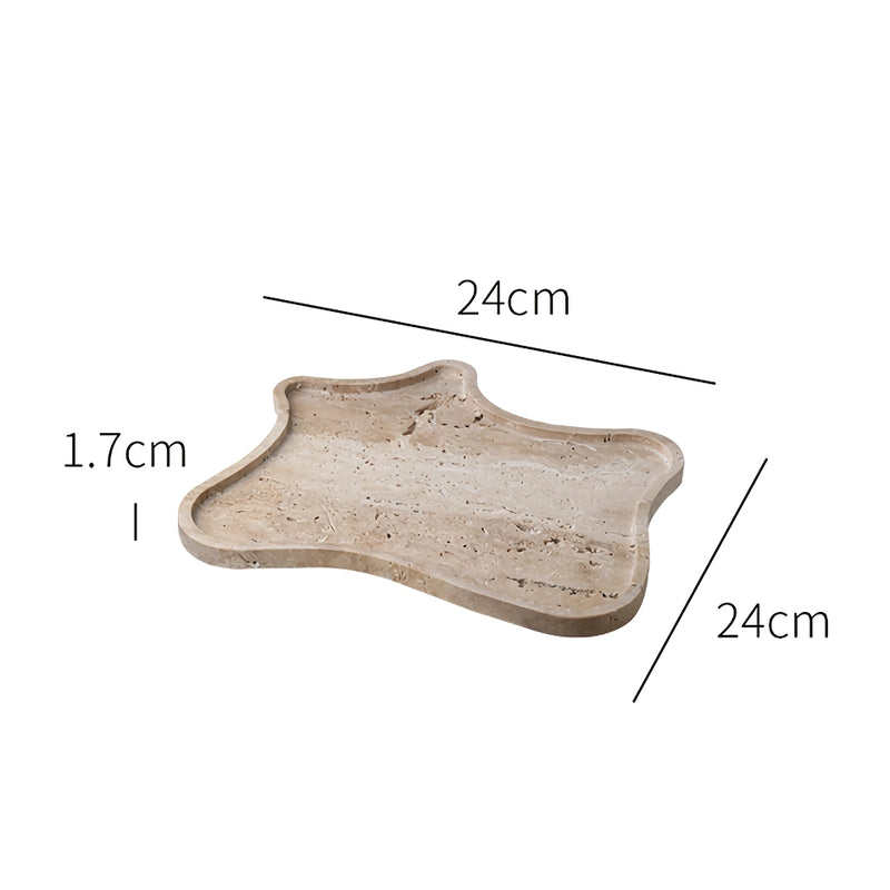 vintage travertine stone tray, view 3 - MRSLM