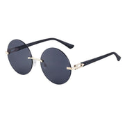 gradient rimless round sunglasses, view 5 - MRSLM
