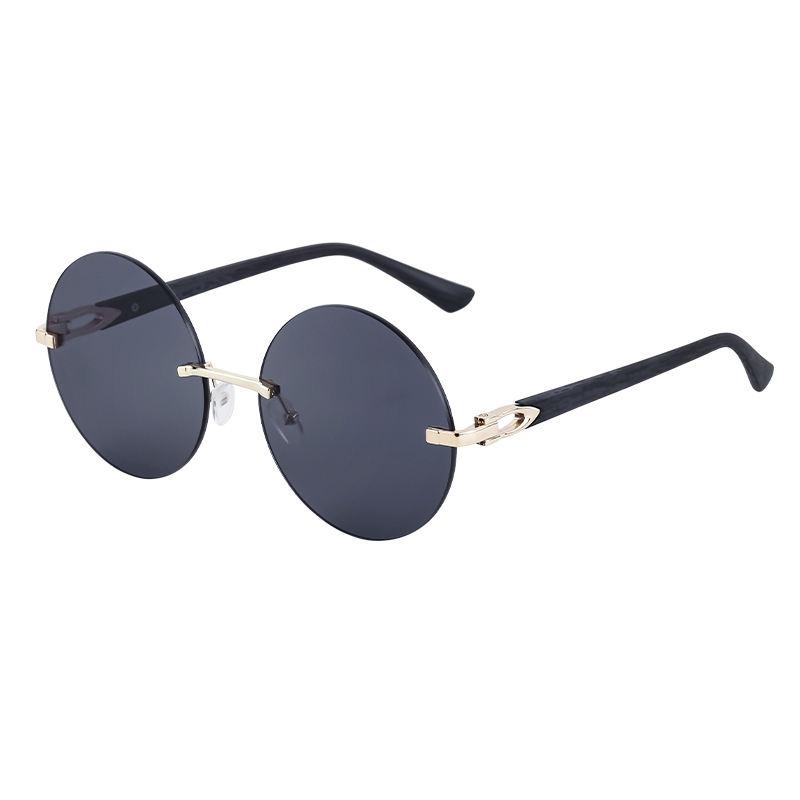 gradient rimless round sunglasses, view 5 - MRSLM