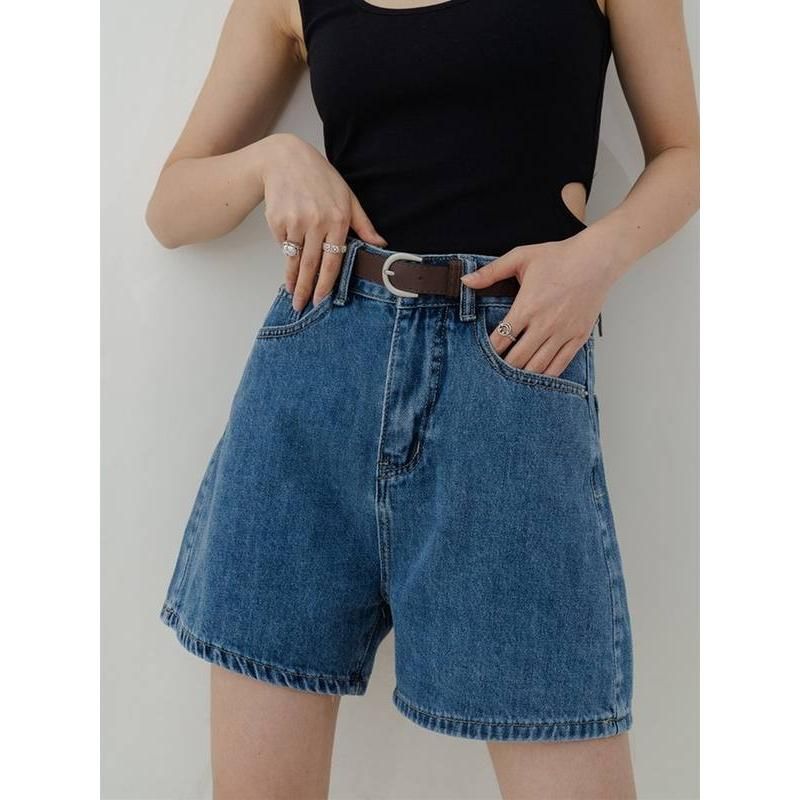 High waist denim shorts, view 5 - MRSLM
