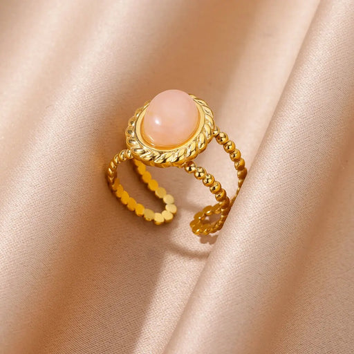 natural white opal ring - MRSLM