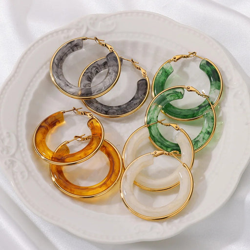Acrylic gradient hoop earrings for women - MRSLM