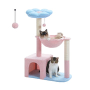 flower cat tree with large hammock, view 3 - MRSLM