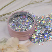 iridescent silver nail glitter, view 5 - MRSLM