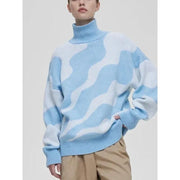 turtleneck stripe oversized sweater, view 6 - MRSLM