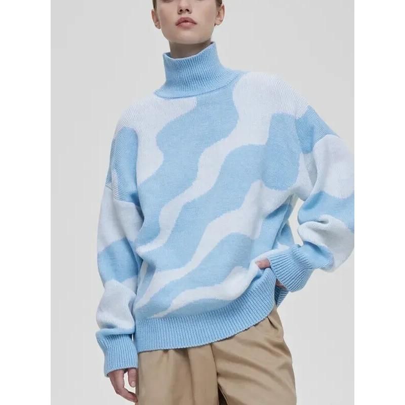 turtleneck stripe oversized sweater, view 6 - MRSLM