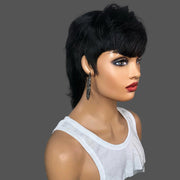 human hair wig with bangs, view 9 - MRSLM