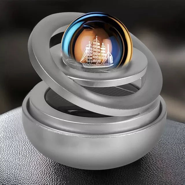 Solar-Powered Rotating Car Air Freshener with Aromatherapy Diffuser