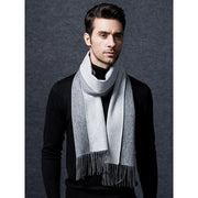 double-sided wool houndstooth scarf, view 7 - MRSLM