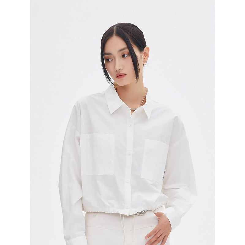 button lapel blouse, view 6 - MRSLM