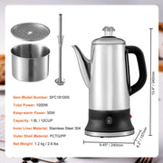 12-cup electric percolator coffee pot, view 2 - MRSLM