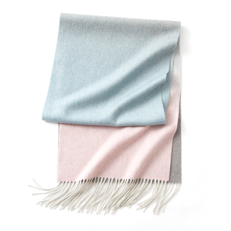cashmere blend scarf with tassels, view 5 - MRSLM