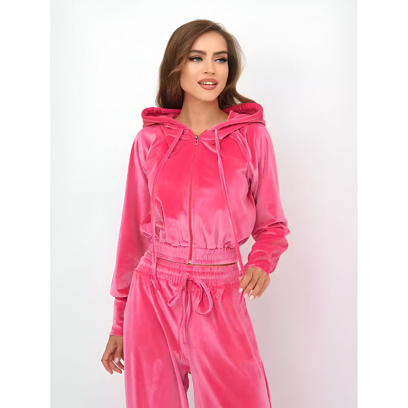 women's velvet two-piece sports set, view 2 - MRSLM