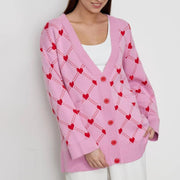 Heart print knitted cardigan - MRSLM