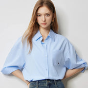 autumn back twist long sleeve blouse - MRSLM