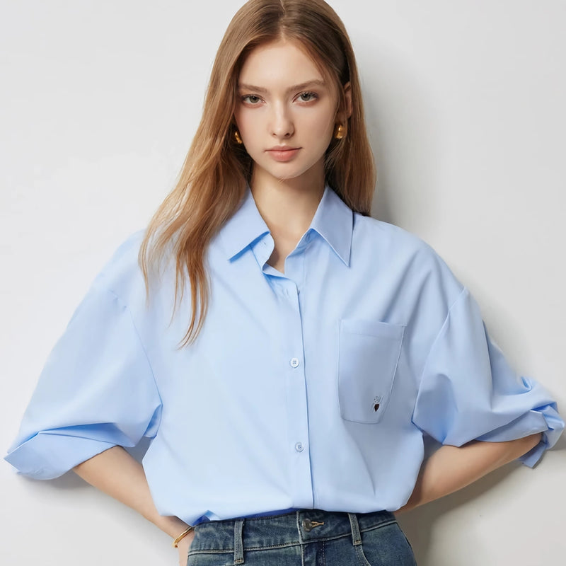 autumn back twist long sleeve blouse - MRSLM