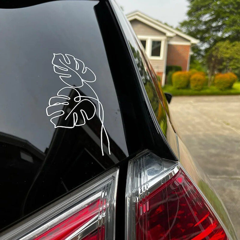 Monstera leaf vinyl decal, view 4 - MRSLM