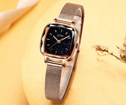 square ladies mesh band watch, view 2 - MRSLM