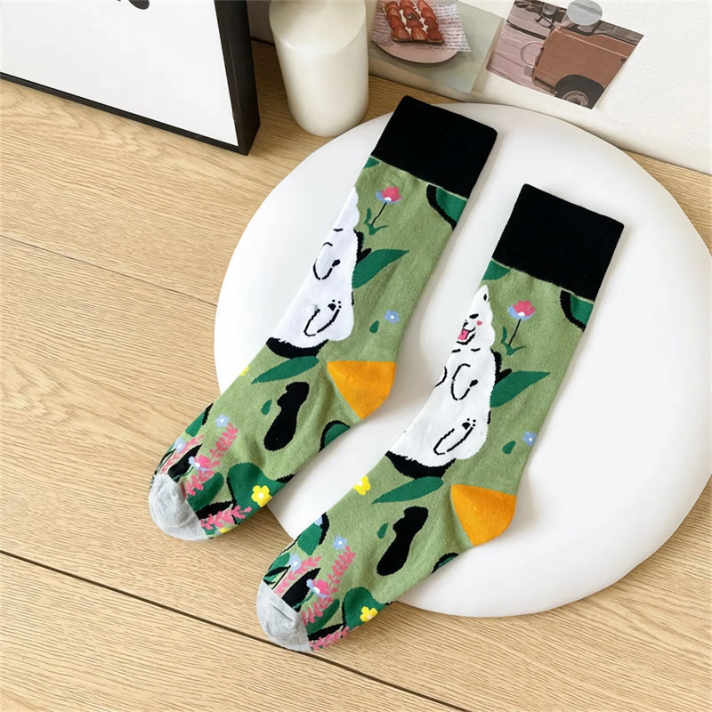 3D embroidered fox cat socks, view 2 - MRSLM