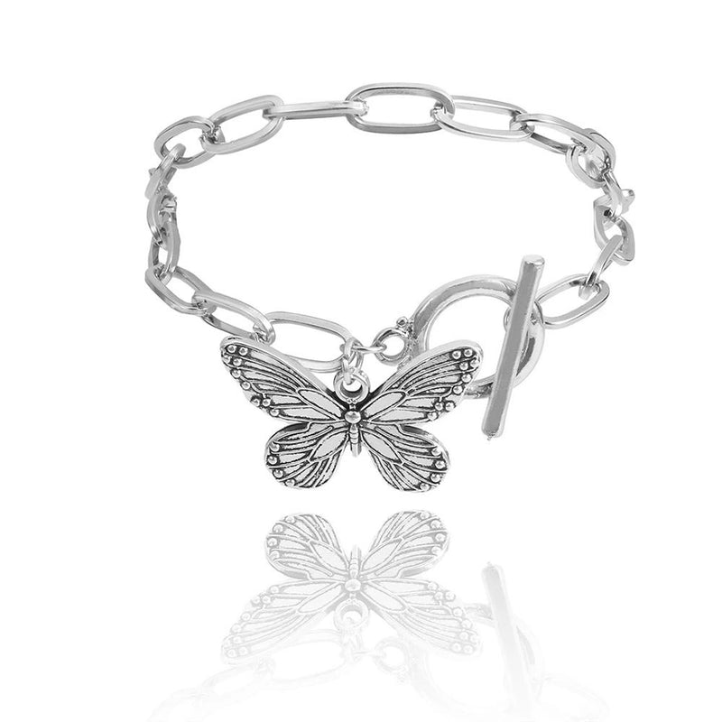 butterfly pendant chain bracelet, view 7 - MRSLM