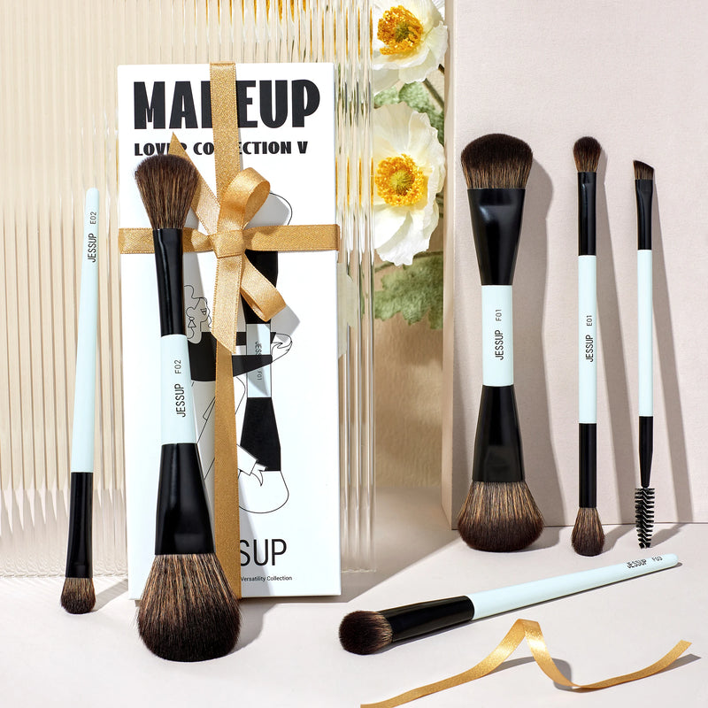Double-sided makeup brush set, view 3 - MRSLM