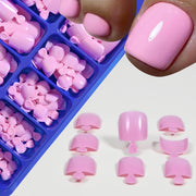 pink and red press-on toenails, view 9 - MRSLM