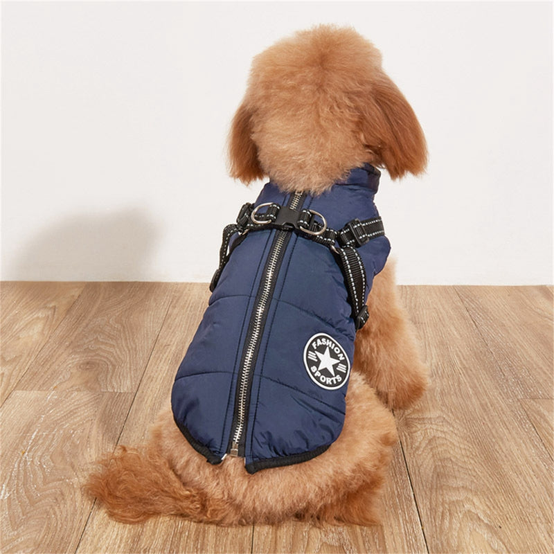 waterproof dog coat with harness, view 23 - MRSLM
