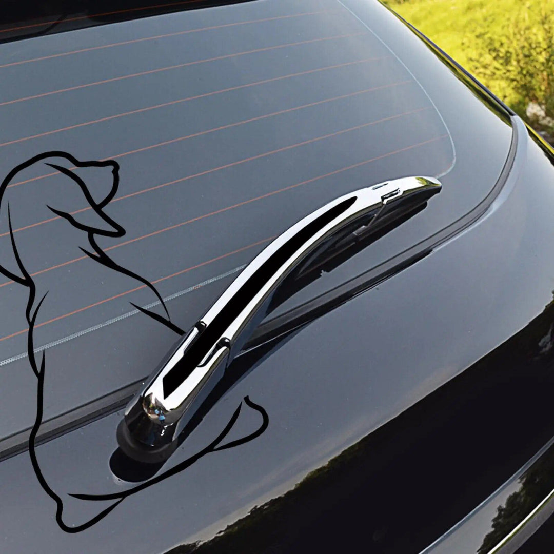 Wagging Dog Tail Car Wiper Decal