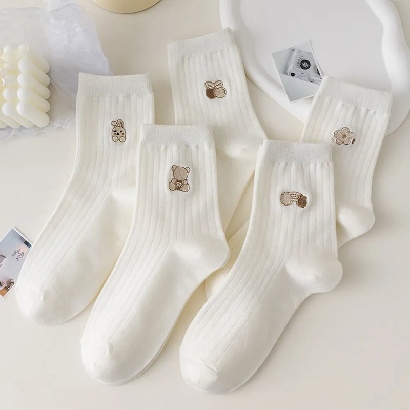 5 pairs women's cartoon socks, view 4 - MRSLM